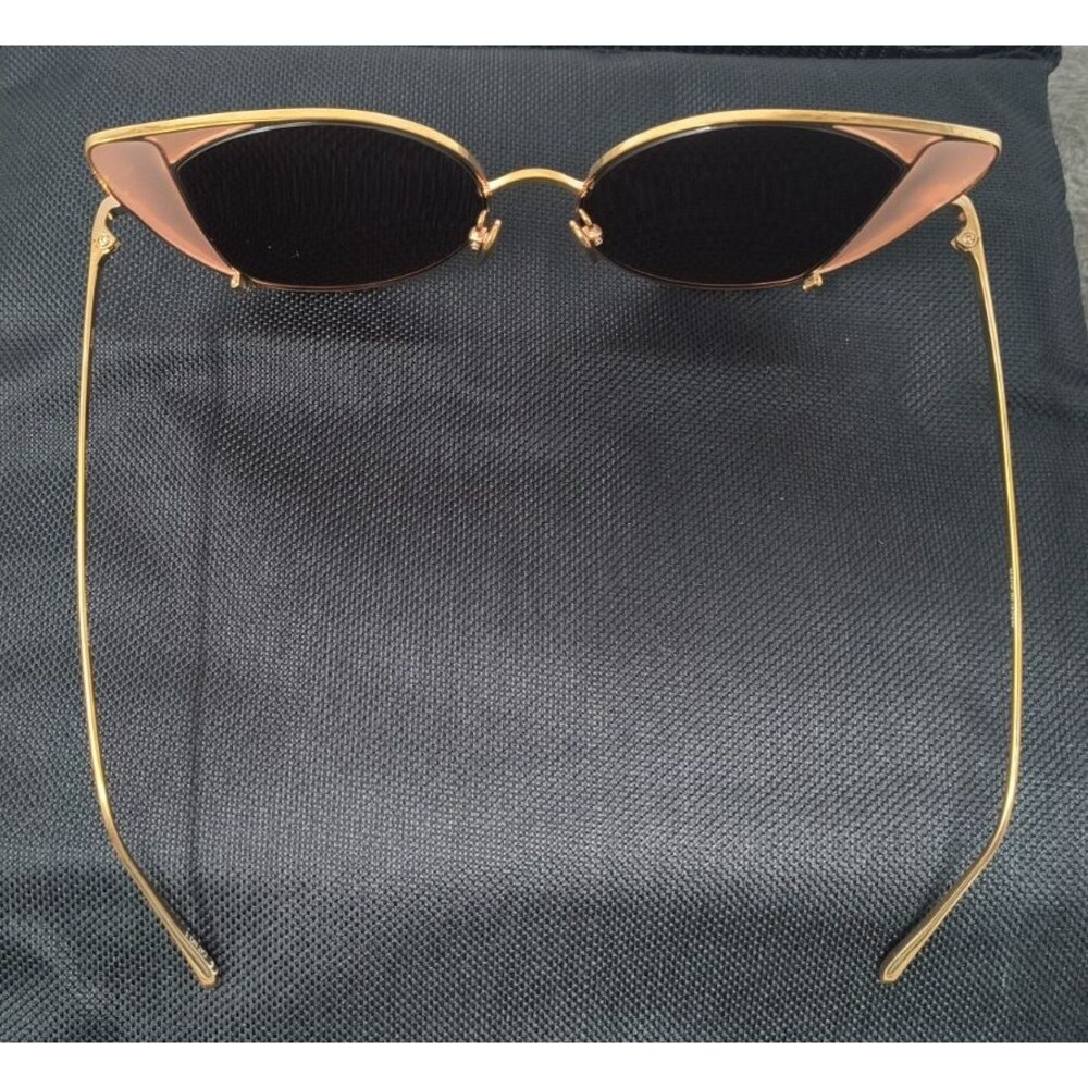Linda‎ Farrow LFL854/6 Rose Gold Plated Cat Eye Titanium Frame Sunglasses NEW - Picture 6 of 14